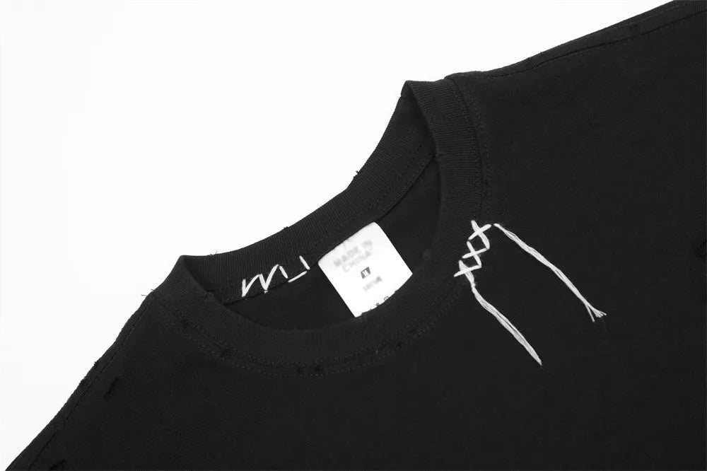 Fashion Personality Distressed Short-sleeved T-shirt Men - Bellarte Enchanté Fashion Personality Distressed Short-sleeved T-shirt Men